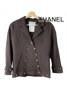 Chanel CC Logo Bo hmm 34 hmm ji le Jacket LadyBrown